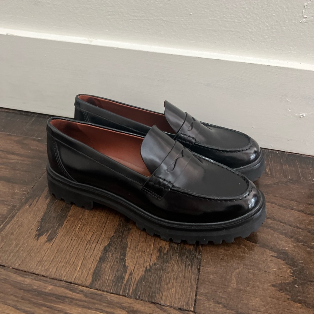 Reformation Black Loafers - worn once INSIDE the apartment